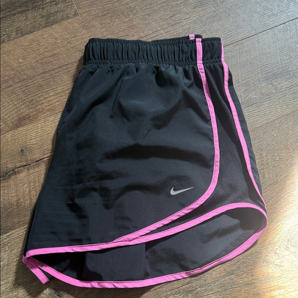 Nike Women's Athletic Shorts Black with Pink Accents - Picture 3 of 3